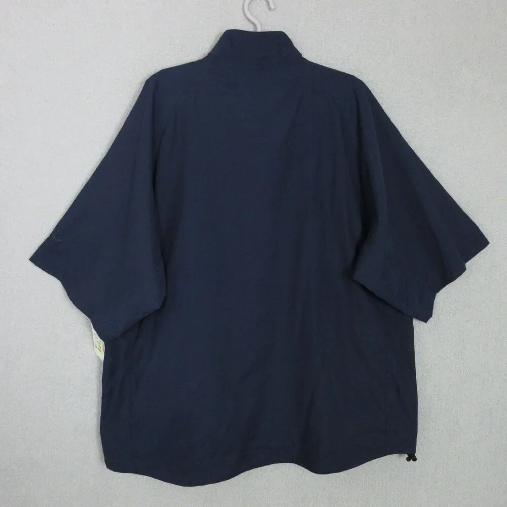 Bolle Golf Windbreaker Mens L Navy Short Sleeve 1/4 Zip Wind Water Resistant‎